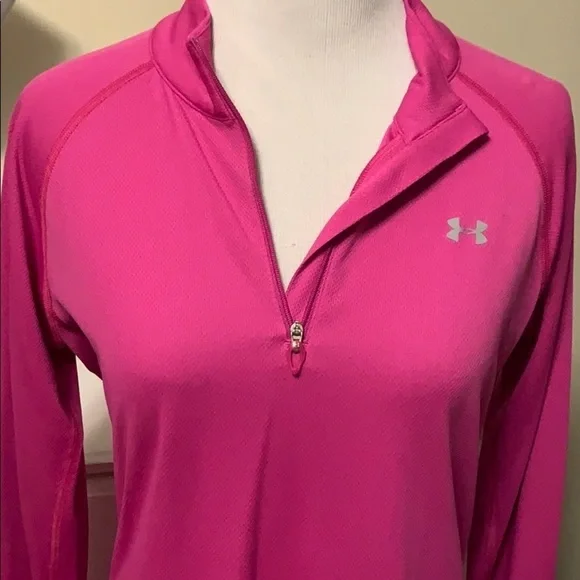 Under armour pink 1/4 zip, hidden key pocket, med - Picture 2 of 11